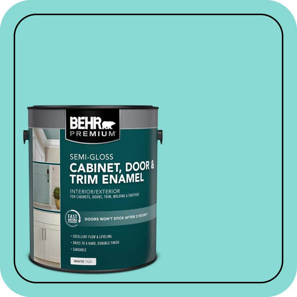 BEHR PREMIUM 1 gal. #P450-3 Rainwater Semi-Gloss Enamel Interior/Exterior Cabinet, Door & Trim Paint (1)