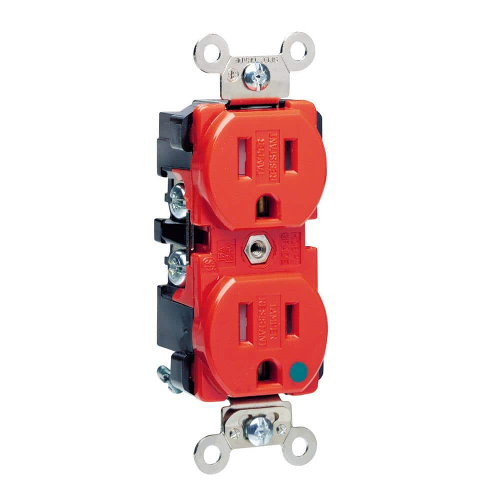 Leviton Amp 125 V Hospital Grade and Tamper Resistant Duplex Outlet/Receptacle, (1-Pack) (1)