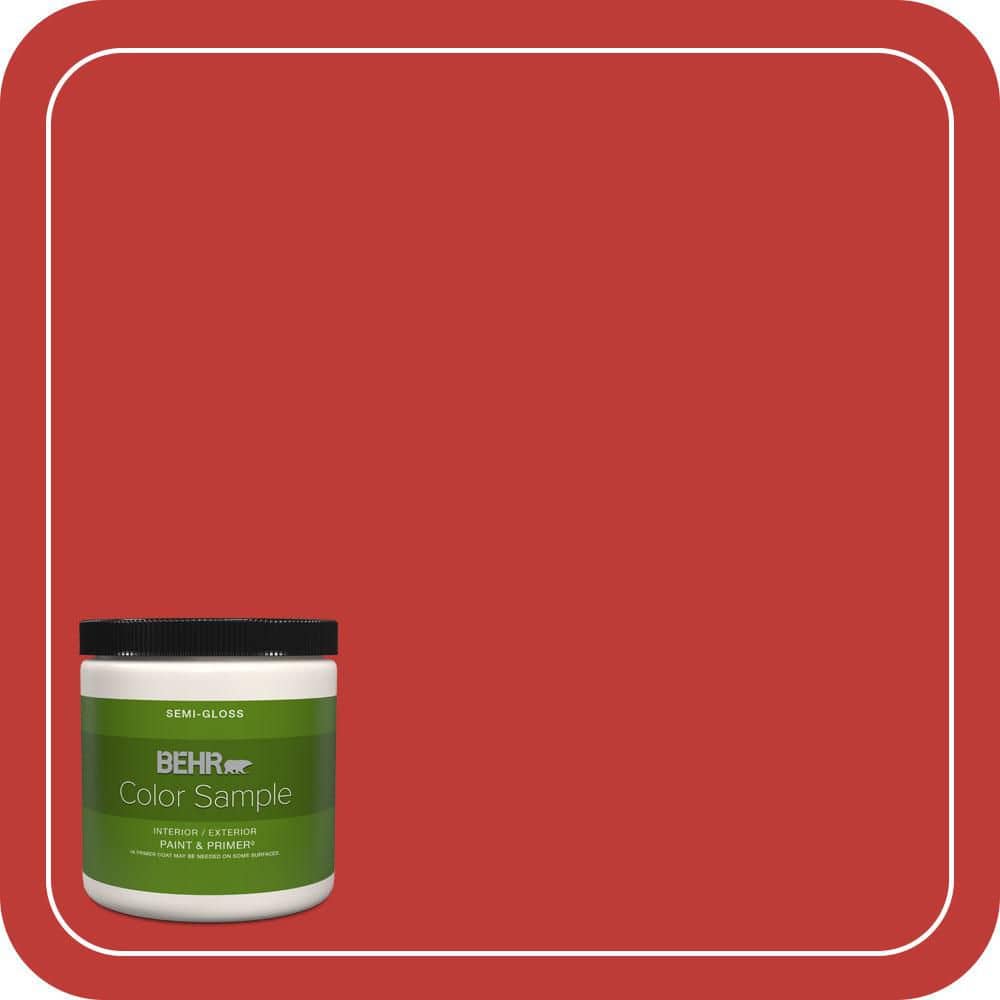 BEHR PREMIUM PLUS 8 oz. #P150-7 Flirt Alert Semi-Gloss Interior/Exterior Paint & Primer Color Sample