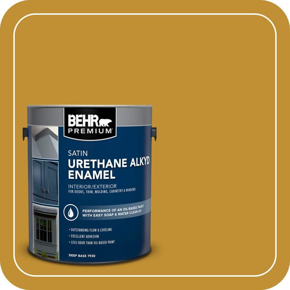 BEHR PREMIUM 1 gal. #M290-7 Turmeric Urethane Alkyd Satin Enamel Interior/Exterior Paint