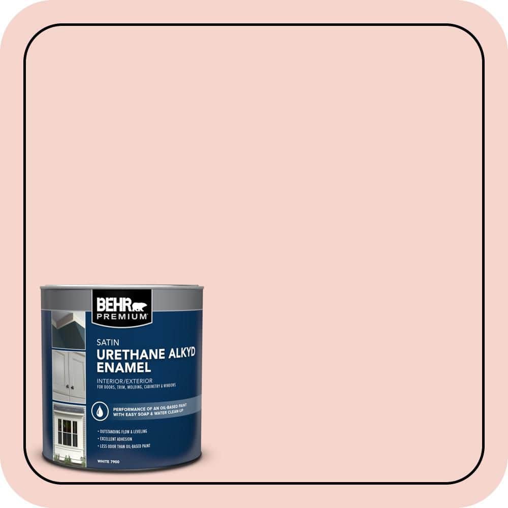 BEHR PREMIUM 1 qt. #M170-1 Pink Elephant Satin Enamel Urethane Alkyd Interior/Exterior Paint (1)