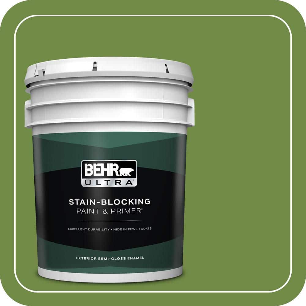 BEHR ULTRA 5 gal. #S-H-420 Shamrock Semi-Gloss Enamel Exterior Paint & Primer