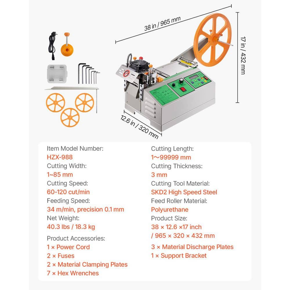 SKYSHALO Automatic Webbing Cutting Machine, Replacement Tube Cutting Wheel, Hot and Cold Ribbon Cutting Machine (2)
