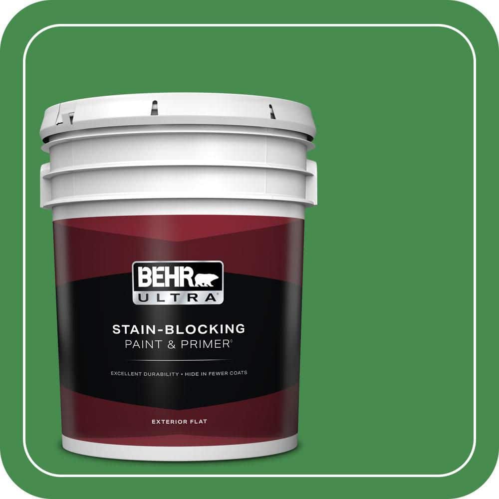 BEHR ULTRA 5 gal. #MQ4-48 Planet Green Flat Exterior Paint & Primer