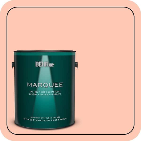 BEHR PREMIUM PLUS #210A-3 Malibu Peach Flat Interior/Exterior Paint & Primer Color Sample (3)