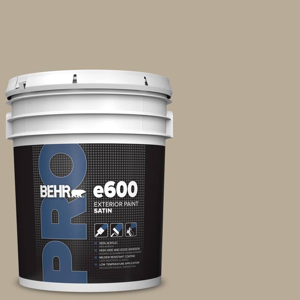 BEHR PRO 5 gal. #N310-4 Desert Khaki Satin Enamel Exterior Paint (1)