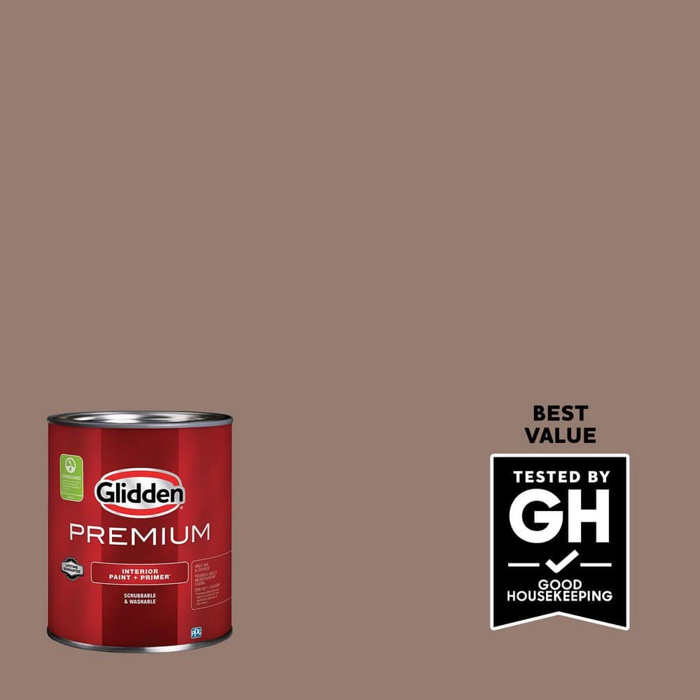 Glidden Premium 1 qt. Peppered Pecan PPG1074-5 Semi-Gloss Interior Latex Paint