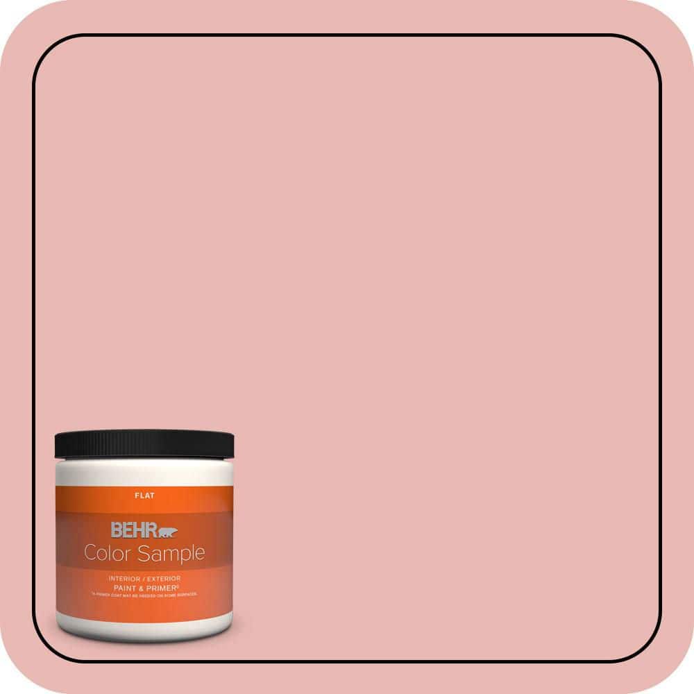 BEHR PREMIUM PLUS 8 oz. #MQ4-04 Noble Blush Flat Interior/Exterior Paint & Primer Color Sample