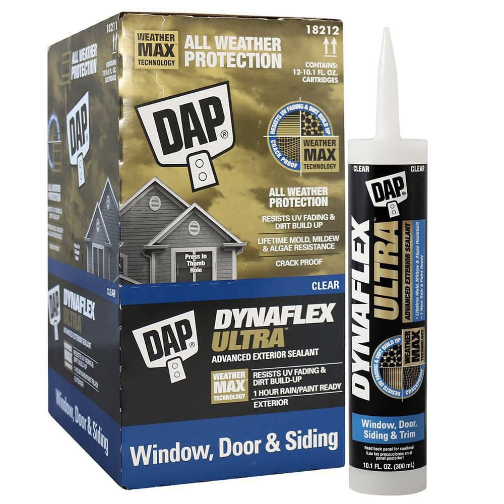 DAP Dynaflex Ultra 10.1 oz. Clear Advanced Exterior Window, Door and Siding Sealant (12-Pack)
