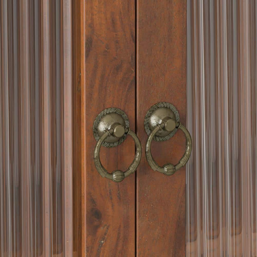 Eoviamne 24.8 in. W x 7.08 in. D x 23.62 in. H Bathroom Storage Wall Cabinet with Removable Shelves and Towel Rack in Brown (3)