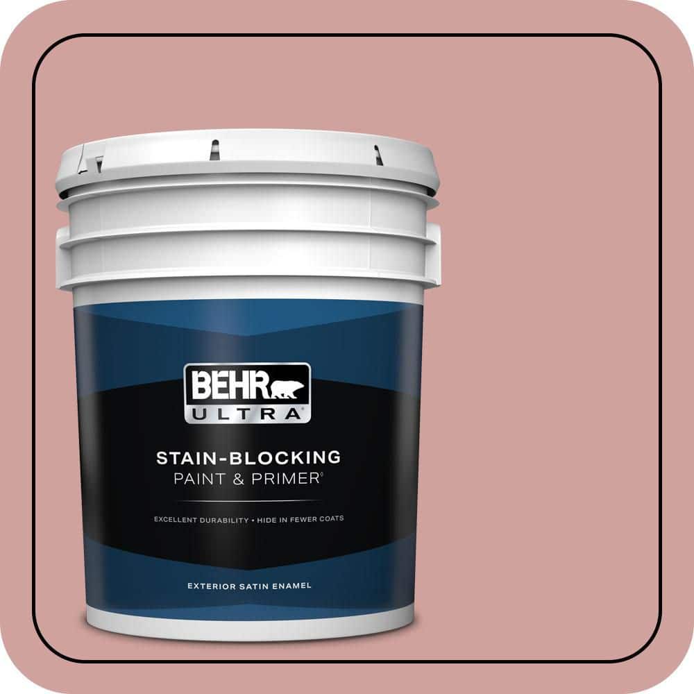 BEHR ULTRA 5 gal. #S150-3 Rose Pottery Satin Enamel Exterior Paint & Primer