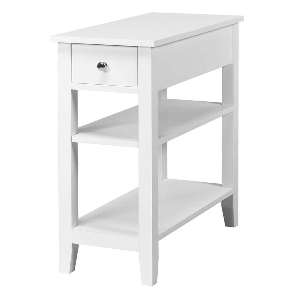 Volenca 3-Tier End Table with Drawer and Double Shelves (1)