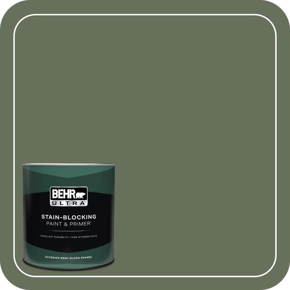 BEHR ULTRA 1 qt. #N390-6 Laurel Garland Semi-Gloss Enamel Exterior Paint & Primer