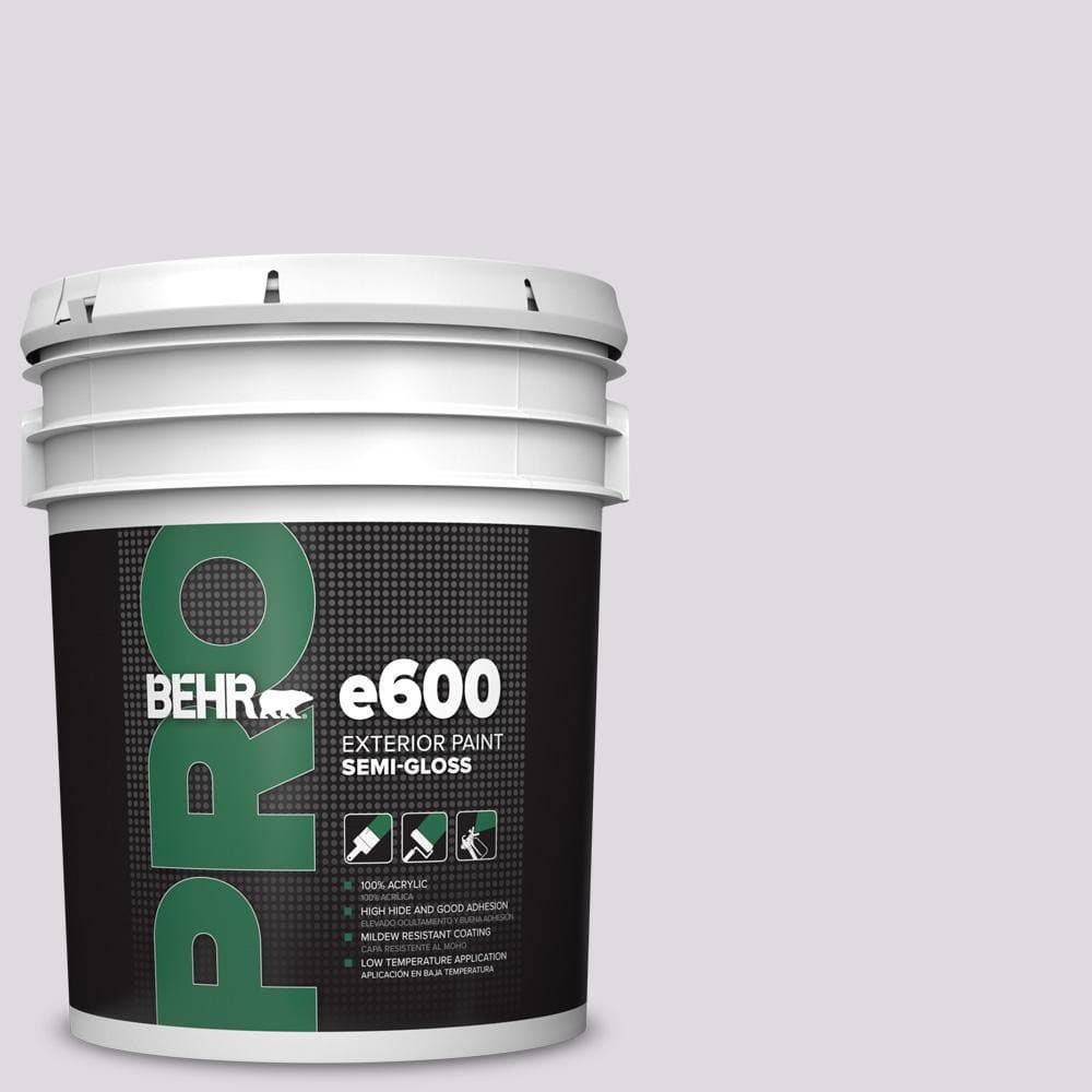 BEHR PRO 5 gal. #PR-W01 Mystical Mist Semi-Gloss Exterior Paint