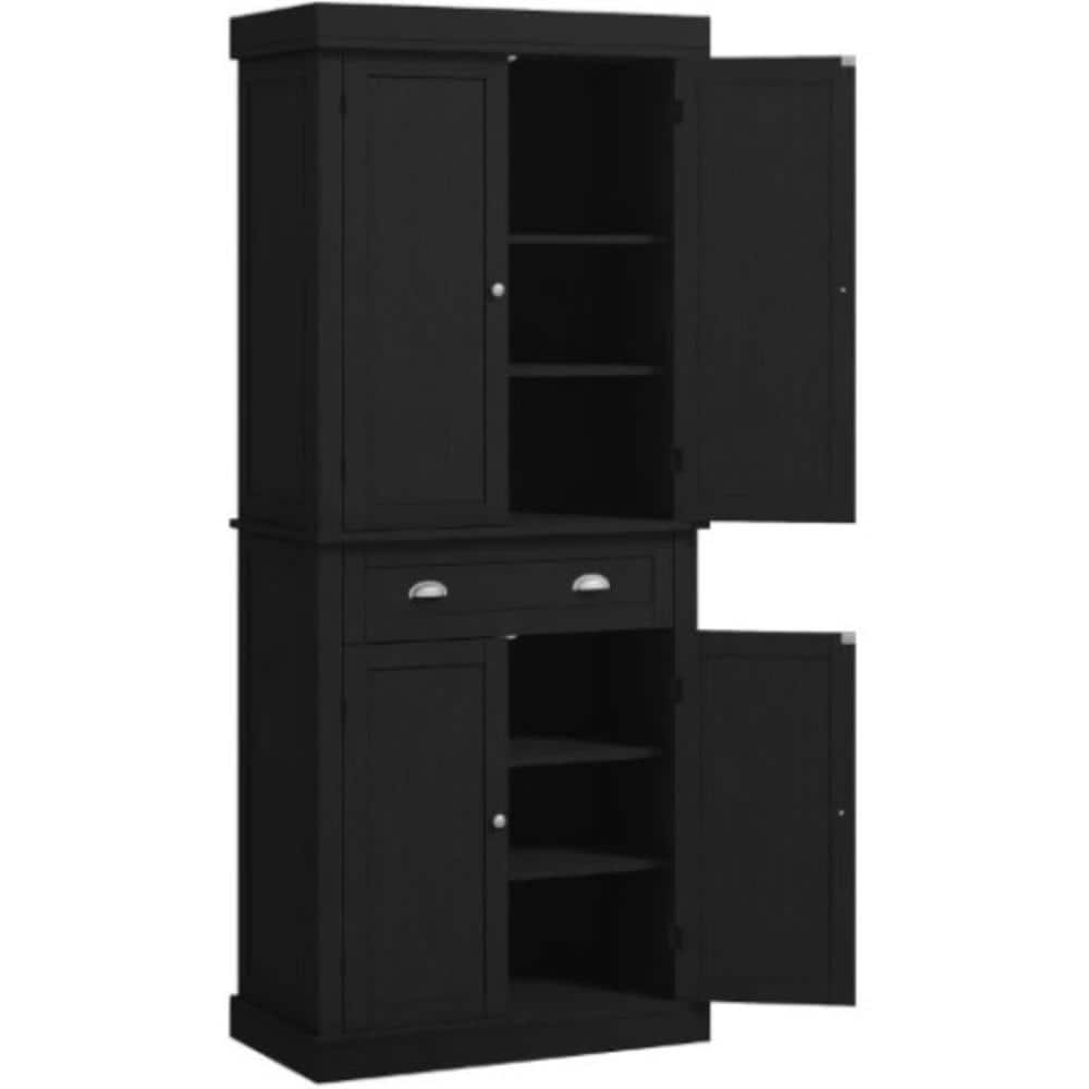 Unbranded 30 in. W x 16 in. D x 72.5 in. H Bathroom Black Linen Cabinet