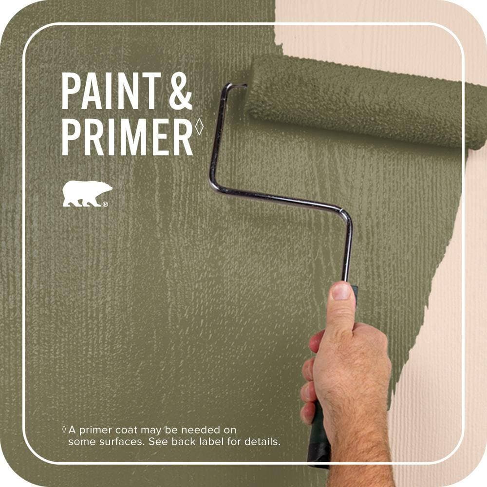 BEHR PREMIUM PLUS 1 qt. #S350-6 Truly Olive Flat Exterior Paint & Primer (3)
