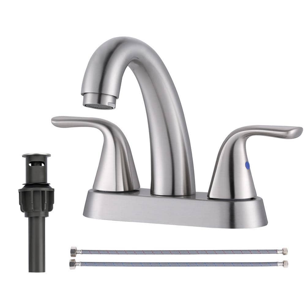 ALEASHA 4 in. Centerset 2-Handle High-Arc Bathroom Faucet
