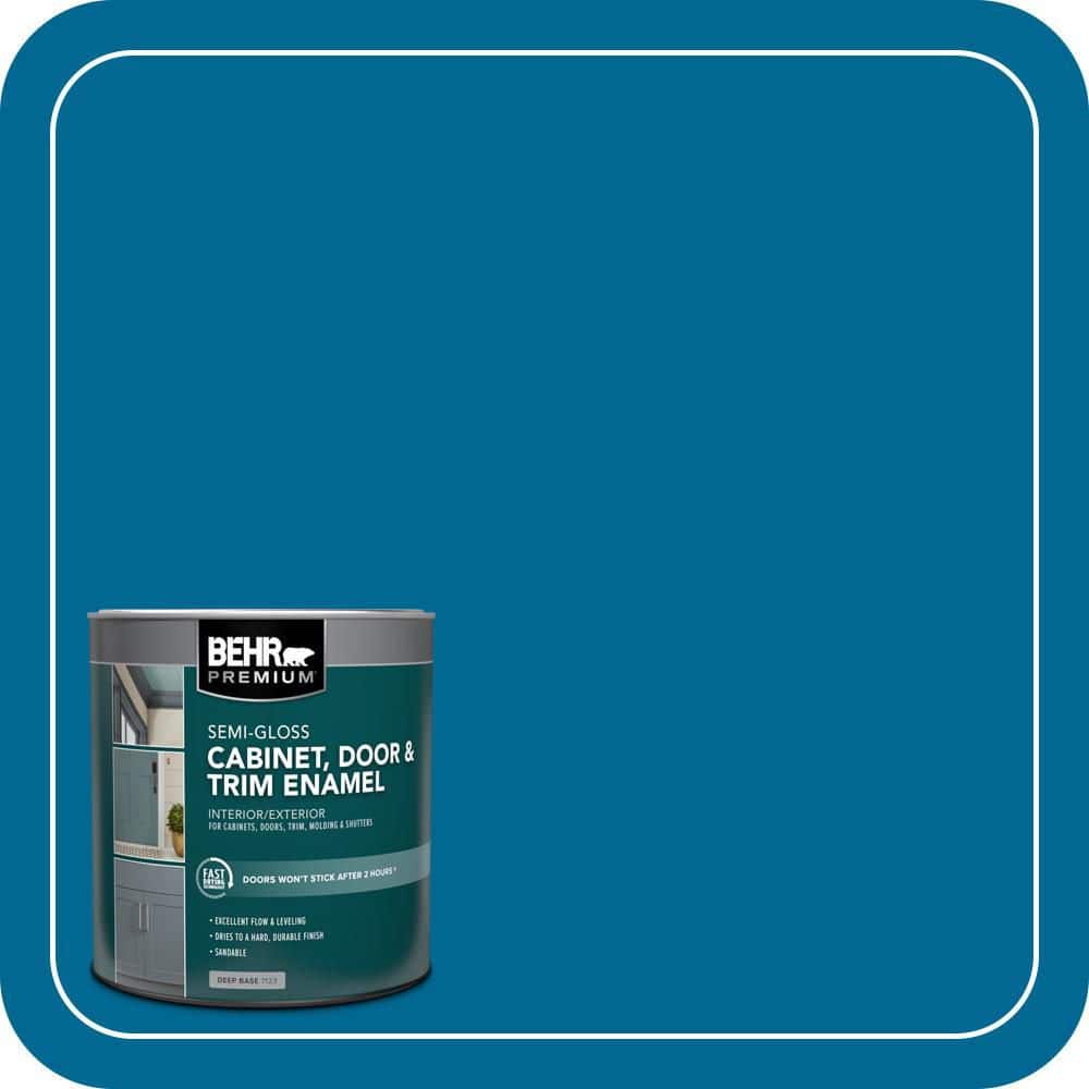 BEHR PREMIUM 1 qt. #OSHA-1 OSHA SAFETY BLUE Semi-Gloss Enamel Interior/Exterior Cabinet, Door & Trim Paint