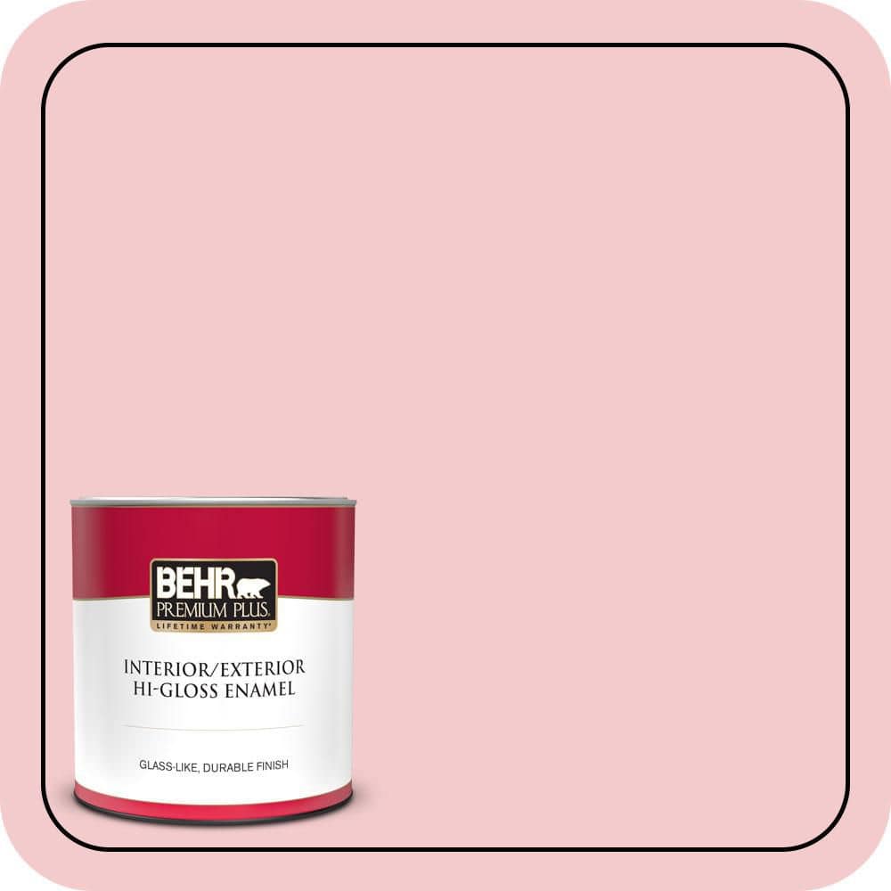 BEHR PREMIUM PLUS 1 qt. #P160-1 Angel Kiss Hi-Gloss Enamel Interior/Exterior Paint & Primer