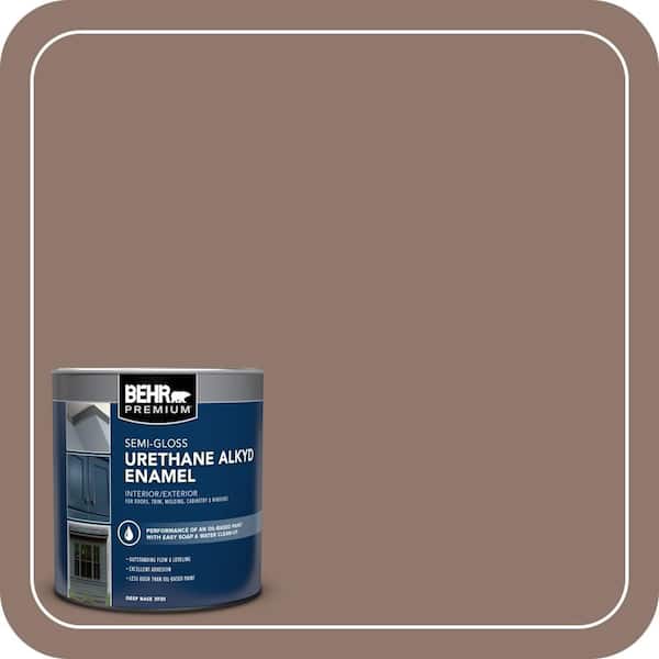 BEHR PREMIUM 1 qt. #N170-5 Chocolate Heart Semi-Gloss Enamel Urethane Alkyd Interior/Exterior Paint (2)