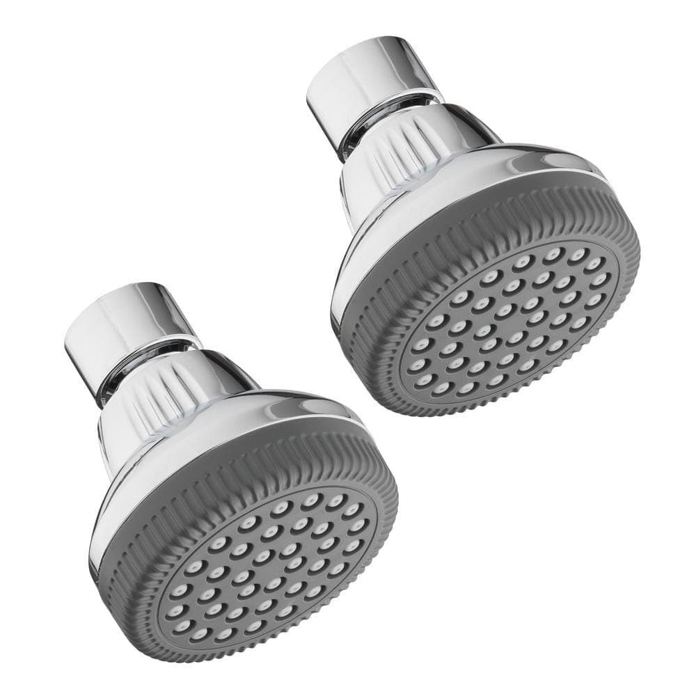Glacier Bay 1-Spray Patterns 1.4 in. Single Wall Mount Fixed Shower Head in Chrome (2-Pack) (4)