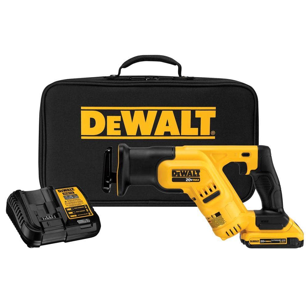 DEWALT 20-Volt MAX Lithium-Ion Cordless Compact Reciprocating Saw with (1) 20-Volt Battery 2.0 Ah and Charger (1)