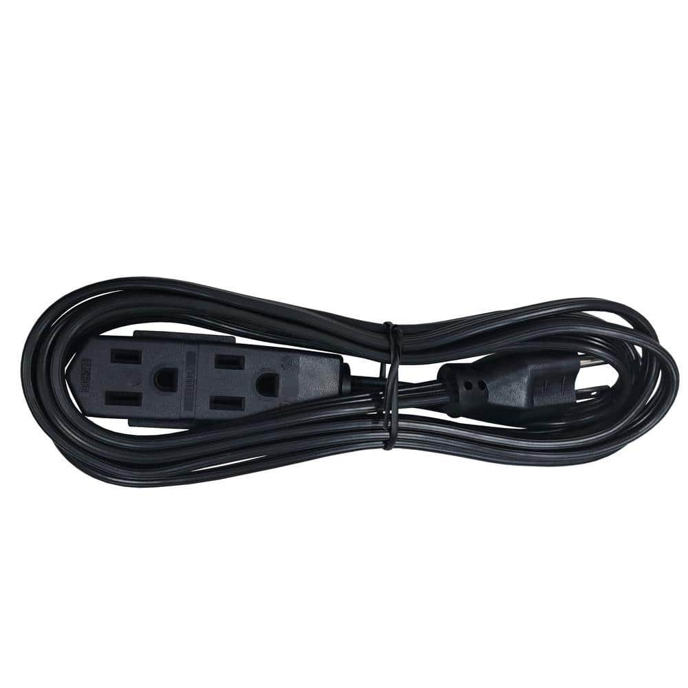 HDX 8ft. 16/3 Light Duty Indoor Multi-Outlet Extension Cord with Banana Tap, Black (3)