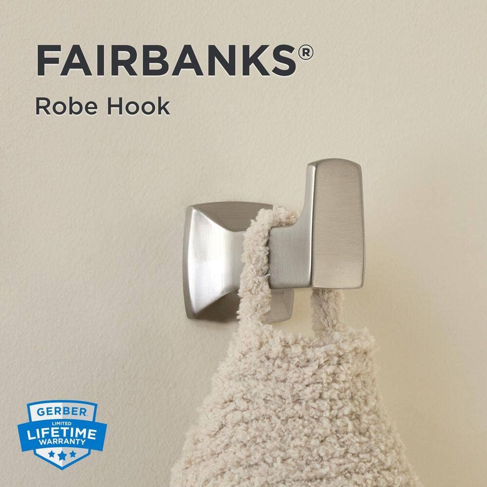 Gerber Fairbanks J-Hook Robe/ Towel Bath Hook in Brushed Nickel (2)