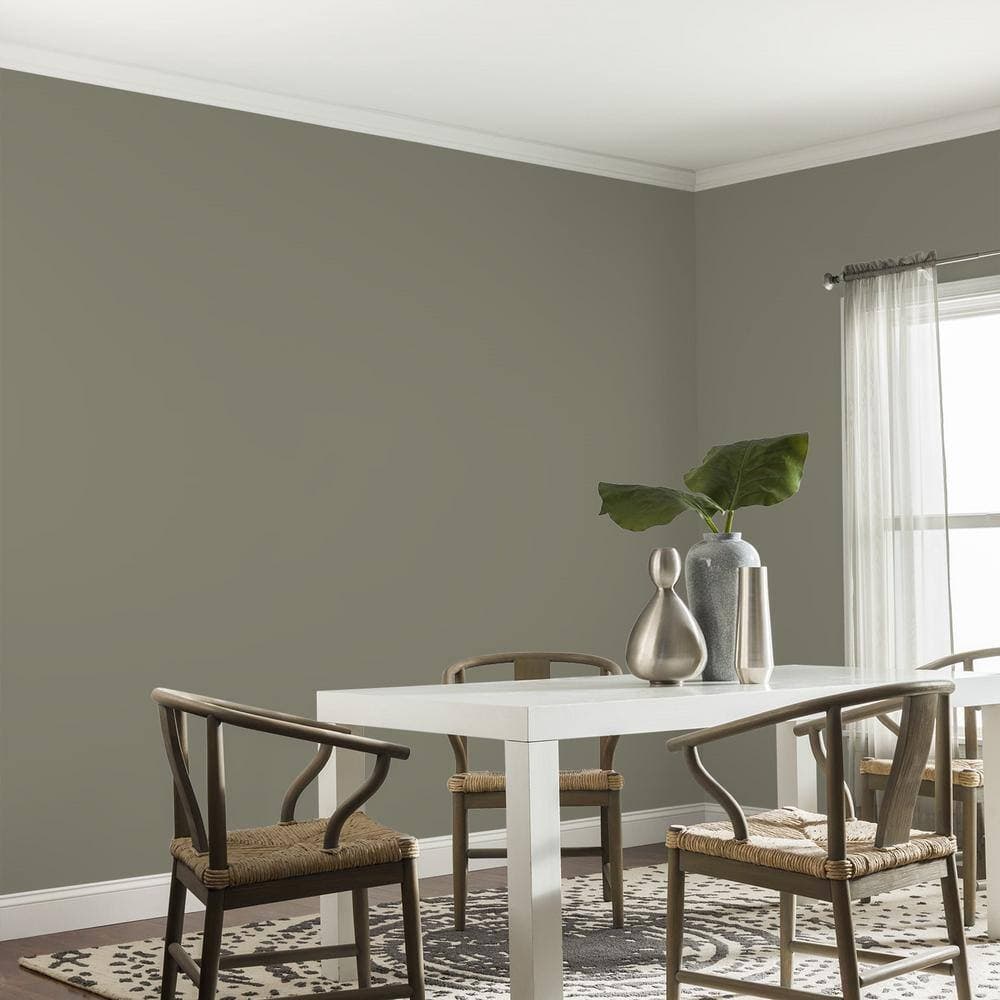Glidden Premium 1 qt. PPG1028-5 Autumn Gray Eggshell Interior Paint (4)