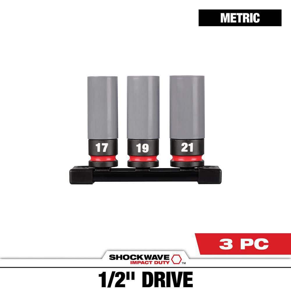 Milwaukee SHOCKWAVE Impact-Duty . Drive Deep Lug Nut Impact Socket Set
