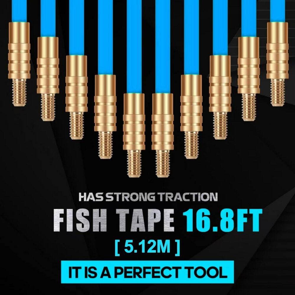 Yichuhaoxi Fiberglass Electrical Wire Cable Glow Rods 16.8 ft. with Low Friction Design and 6 Attachments for Easy Wire Pulling (2)