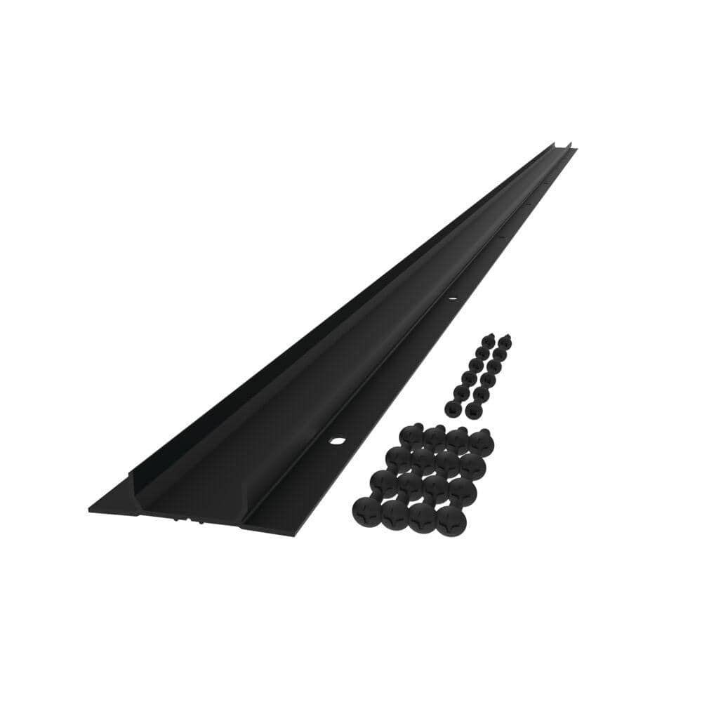 Barrette Outdoor Living VersaRail Classic 8 ft. Matte Black Aluminum Rail Deck Board Adapter