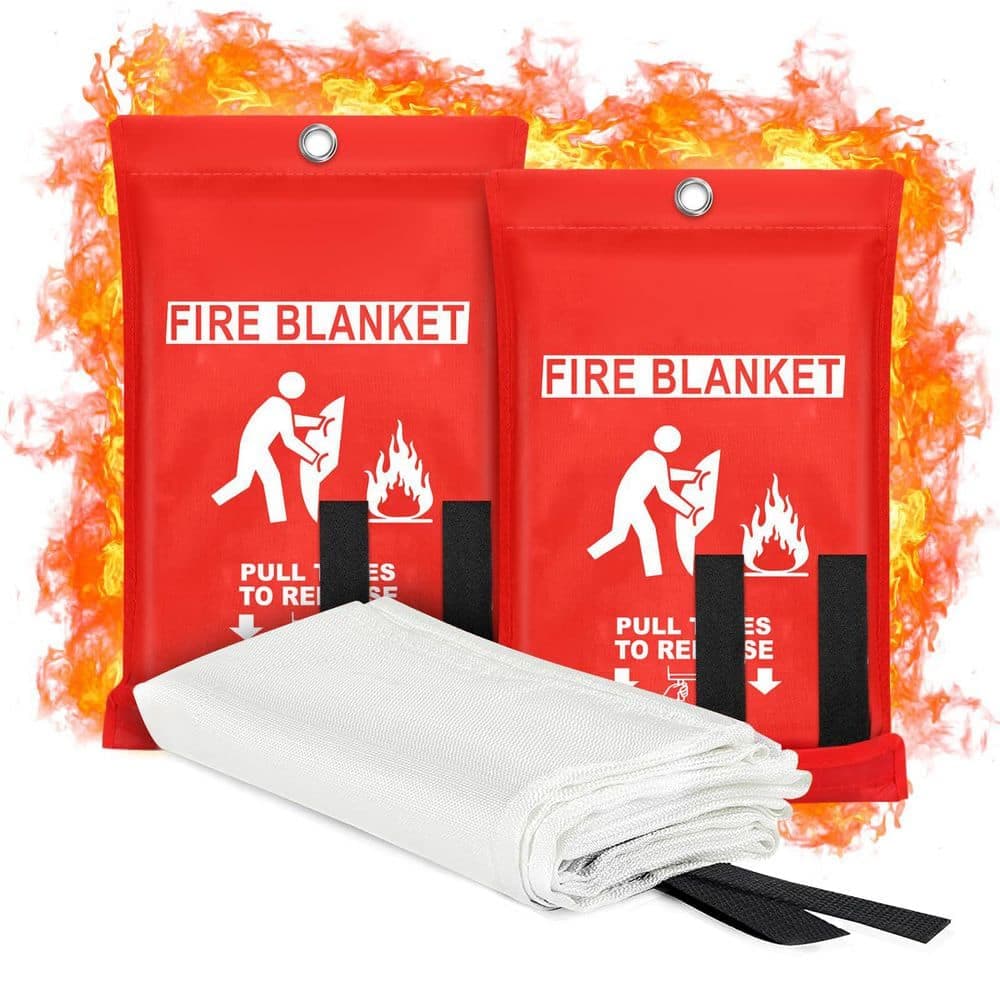 Ahfiwaso Flame Retardant Fiberglass Fire Blanket Emergency Fire Safety Cloth Suppression Towel 40x40 in.