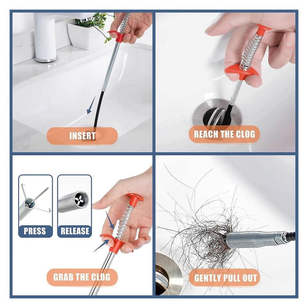 Misopily 76 in. Drain Clog Remover Flexible Grabber Claw Pick Up Reacher Tool for Sink Bathroom Tub Toilet Tight Spaces (3)