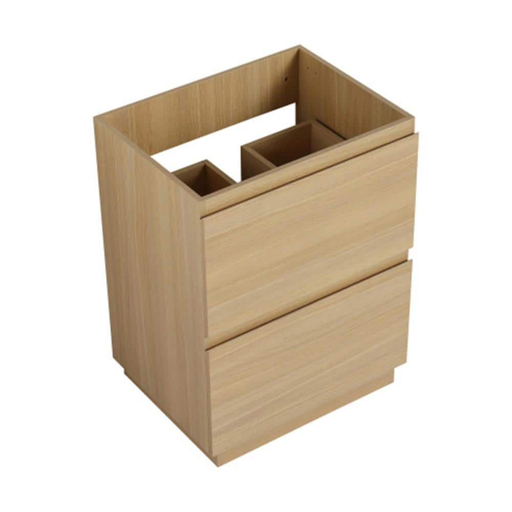 Adrinfly 24 in. Freestanding Bath Vanity Cabinet Without Top with Double Drawer Storage, Durable Engineered Wood (1)