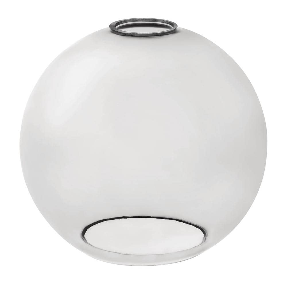 PRIVATE BRAND UNBRANDED 6.38 in. Smokey Grey Tinted Glass Globe Shaped Replacement Pendant Shade with 2.25 in. Lip Fitter (2)