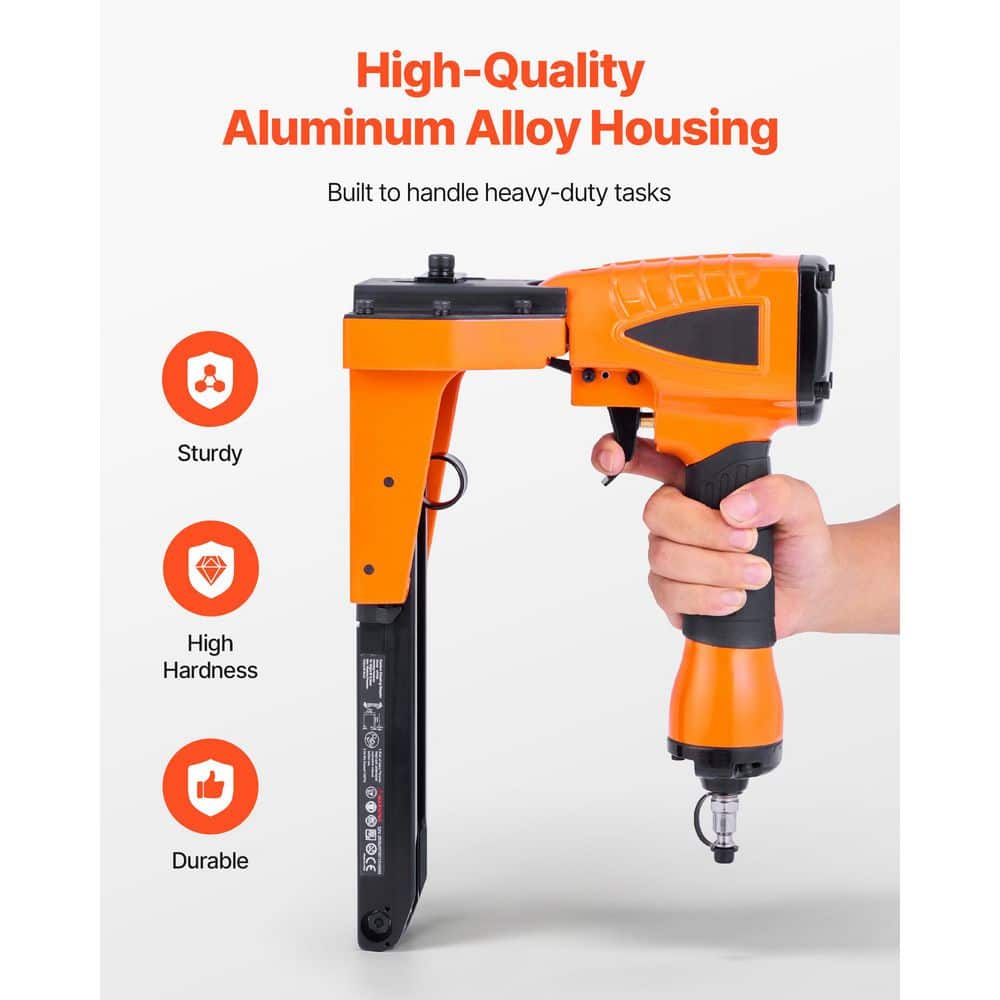 SKYSHALO Pneumatic Carton Closing Stapler, Corded, 13-Gauge Pneumatic Cardboard Staple Gun for 1-3/8 in. Crown 5/8 in. Length (2)