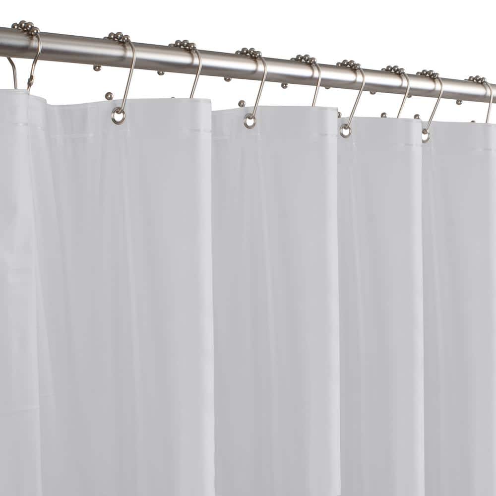 Glacier Bay 70 in. W x 72 in. L Frosted Clear PEVA Premium 8-Gauge Shower Curtain Liner (2)