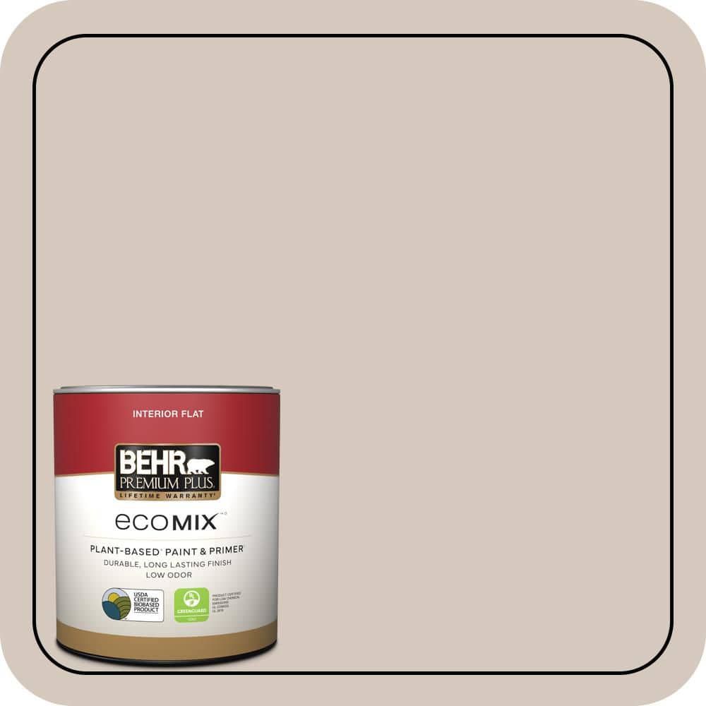 BEHR PREMIUM PLUS 1 qt. #N230-2 Old Map Flat EcoMix Plant-Based Interior Paint & Primer (1)