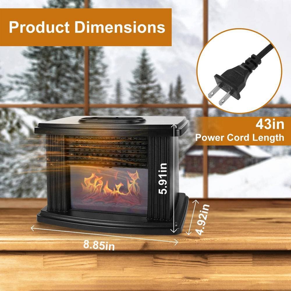 Unbranded 800 W Electric Indoor Tower Ceramic Fan Space Heater with Accurate Digital Thermostat, Timer, Remote & Artificial Flame (3)