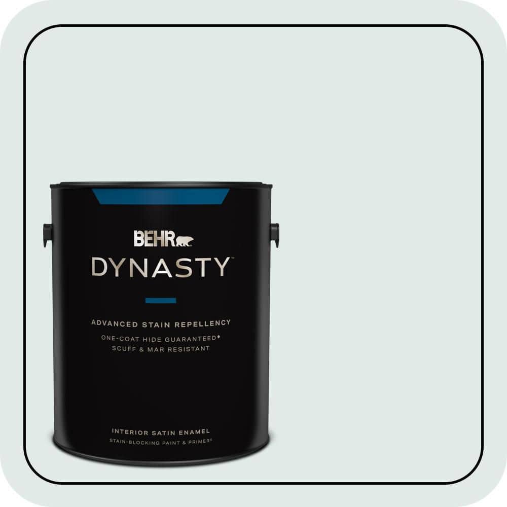 BEHR DYNASTY 1 gal. #W-D-520 Clear View Satin Enamel Interior Stain-Blocking Paint and Primer