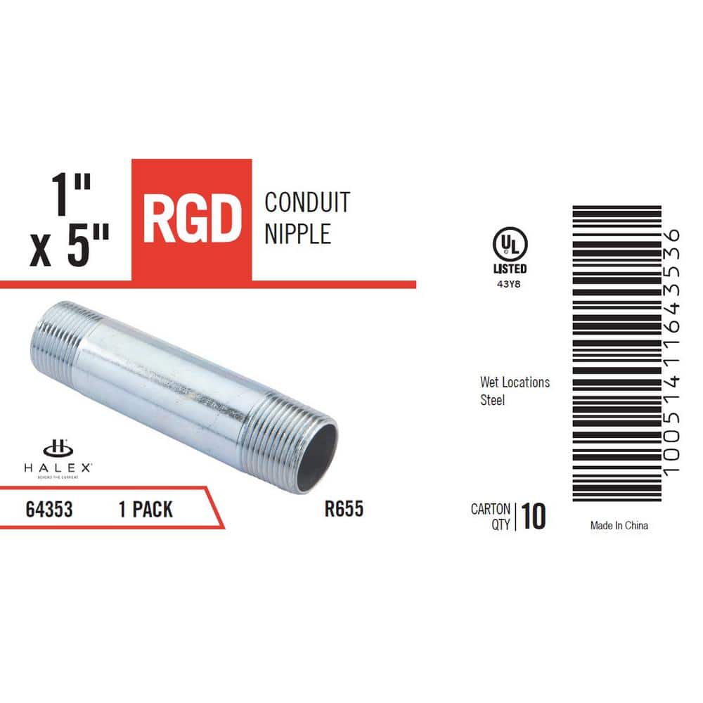 Halex 1 in. x 5 in. Rigid Conduit Nipple (3)