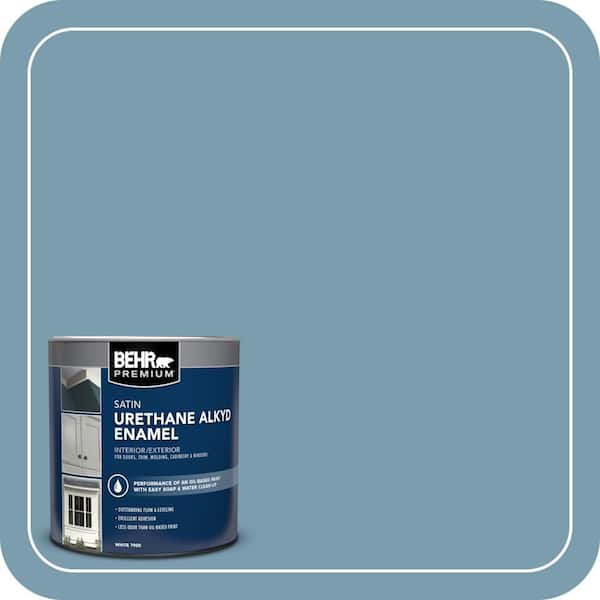 BEHR PREMIUM 1 qt. #550F-4 Cool Dusk Satin Enamel Urethane Alkyd Interior/Exterior Paint (2)