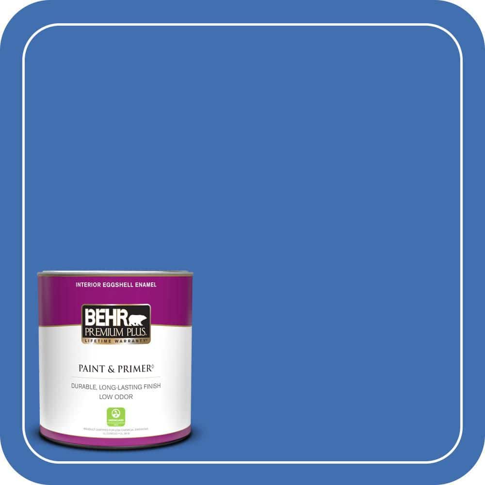 BEHR PREMIUM PLUS 1 qt. #T18-17 Wide Sky Eggshell Enamel Low Odor Interior Paint & Primer (1)