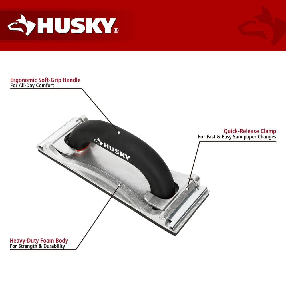 Husky 3-1/4 in. x 9-1/4 in. Heavy Duty Hand Sander with Plastic Handle (3)