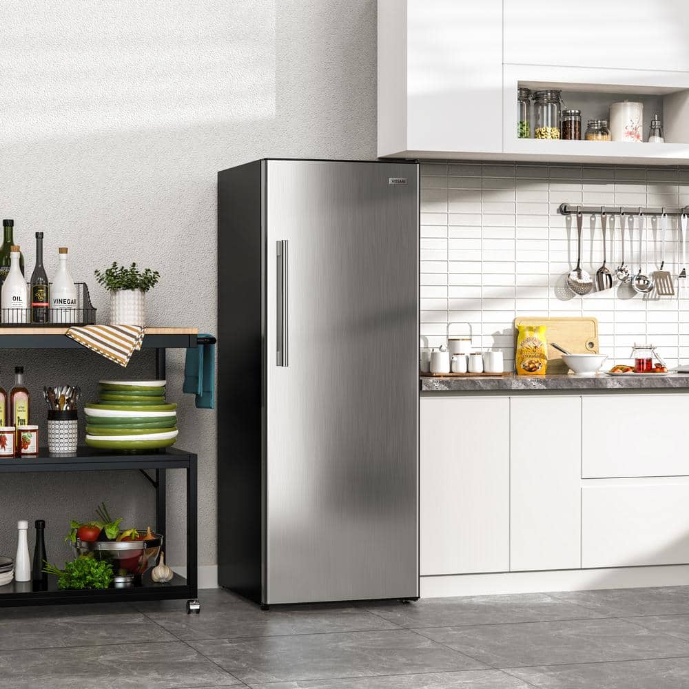 Vissani 24 in. 11 cu. ft. Convertible Auto Defrost Garage Ready Upright Freezer/Refrigerator in Stainless Steel, Energy Star (3)