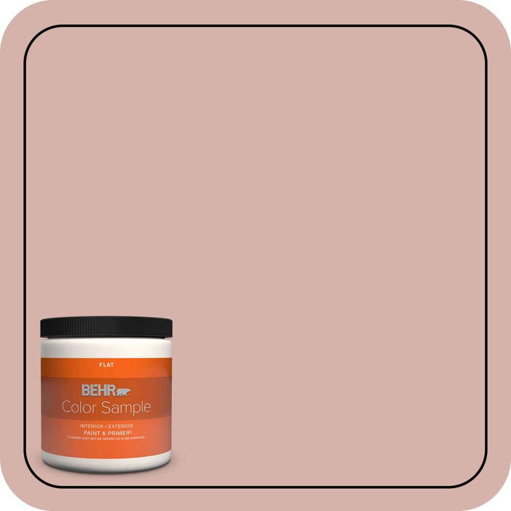 BEHR PREMIUM PLUS 8 oz. #S170-3 Castilian Pink Flat Interior/Exterior Paint & Primer Color Sample