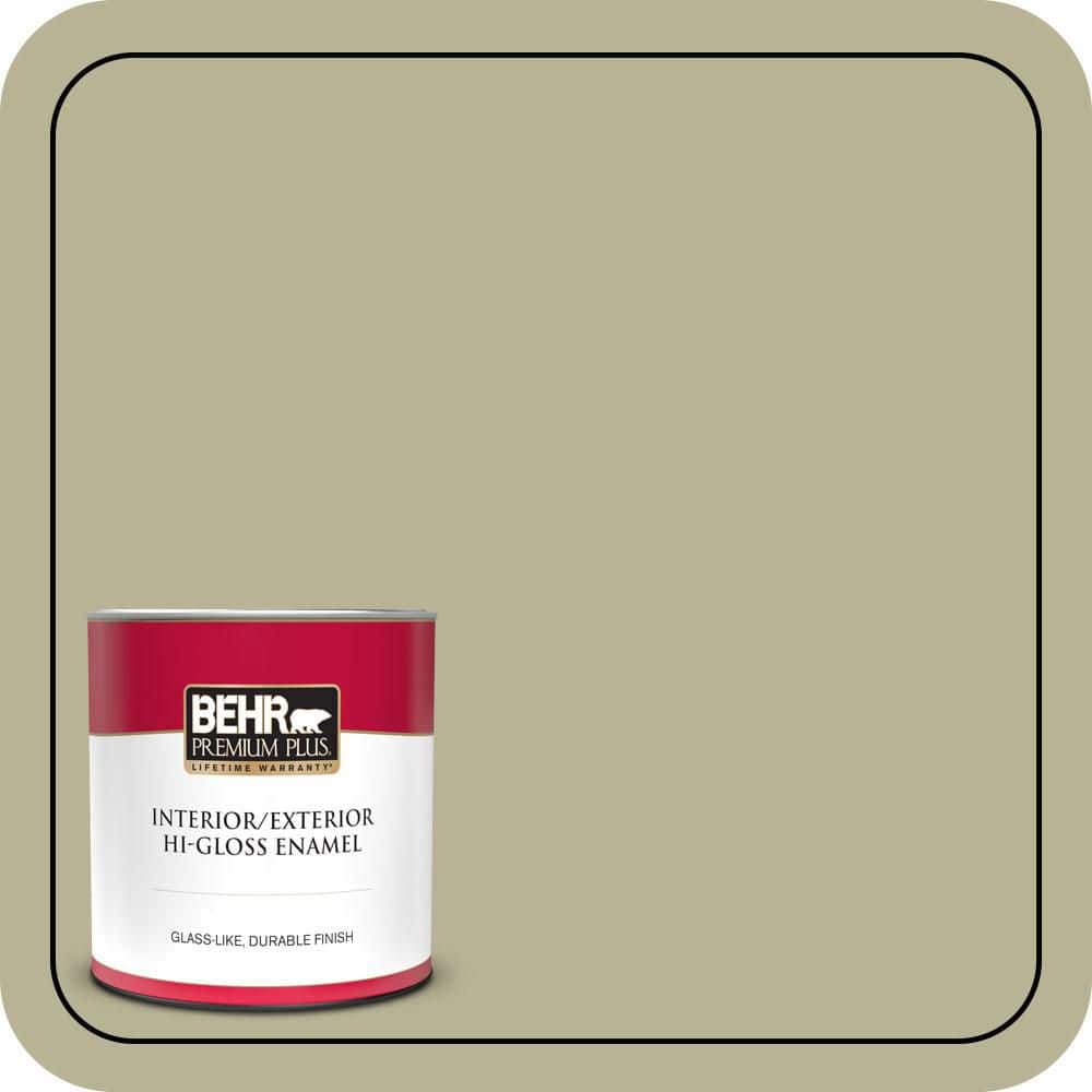 BEHR PREMIUM PLUS 1 qt. #PPU9-09 Seedling Hi-Gloss Enamel Interior/Exterior Paint & Primer (1)