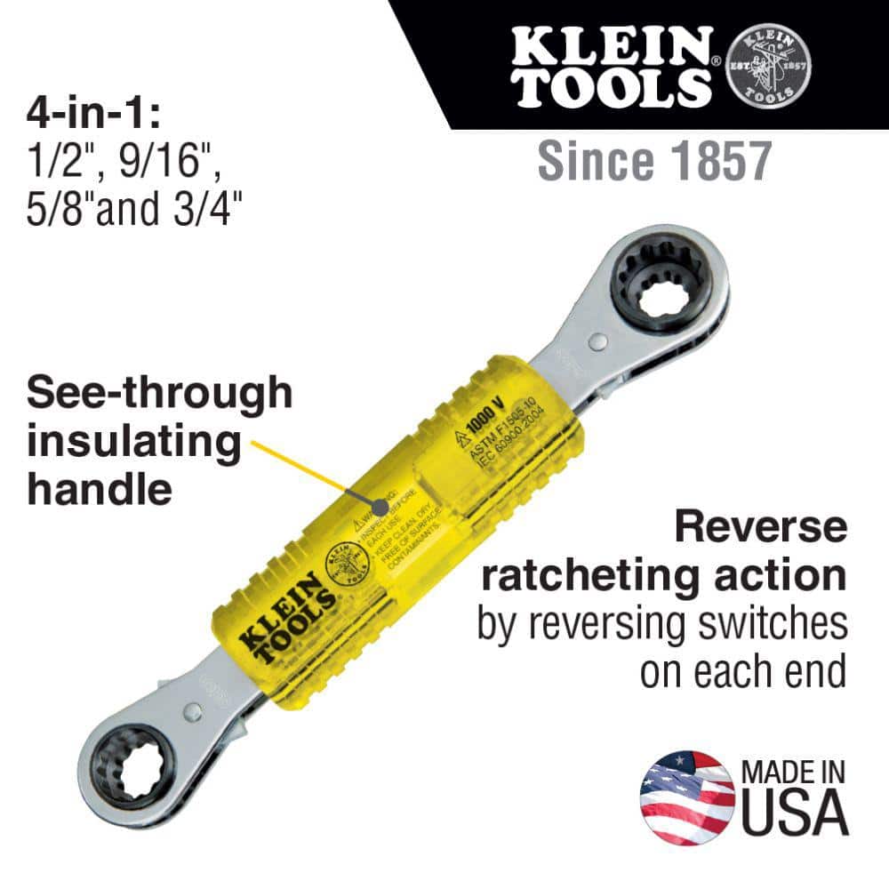 Klein Tools Lineman's Insulating 4-in-1 Box Wrench (2)