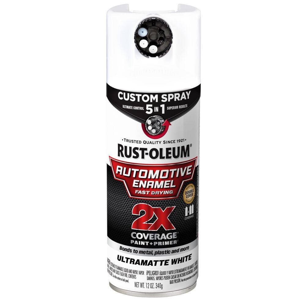 Rust-Oleum Automotive 12 oz. Custom Spray 5-in-1 Matte White Spray Paint (Case of 6) (2)